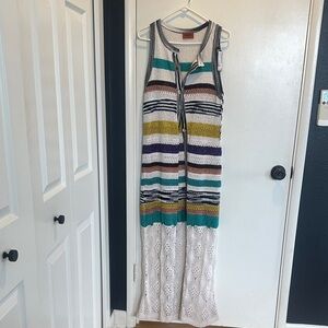 Striped Knit duster with Multicolor Accents
